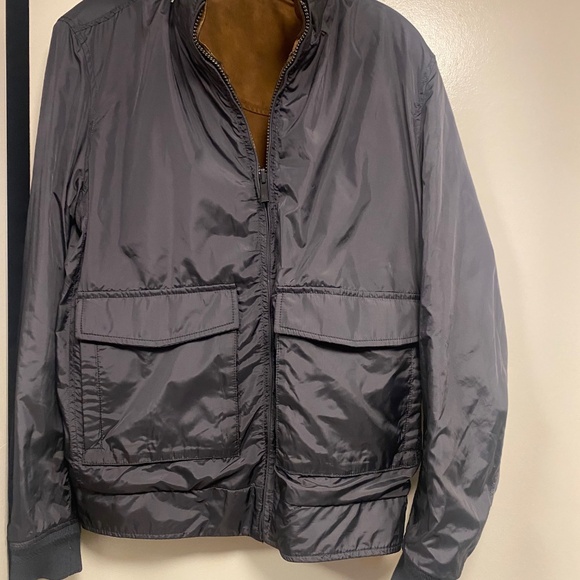 Men's Massimo Dutti, reversible suede & nylon bomber jacket - Picture 2 of 5